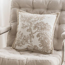 Axyaa French Cream Jacquard Sofa Cushion Cover 45X45 - Luxury Square Pillowcase