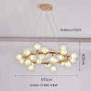 Axyaa Modern Gold Magic Bean Glass Ball Pendant Lamp DNA Molecular Hanging Light