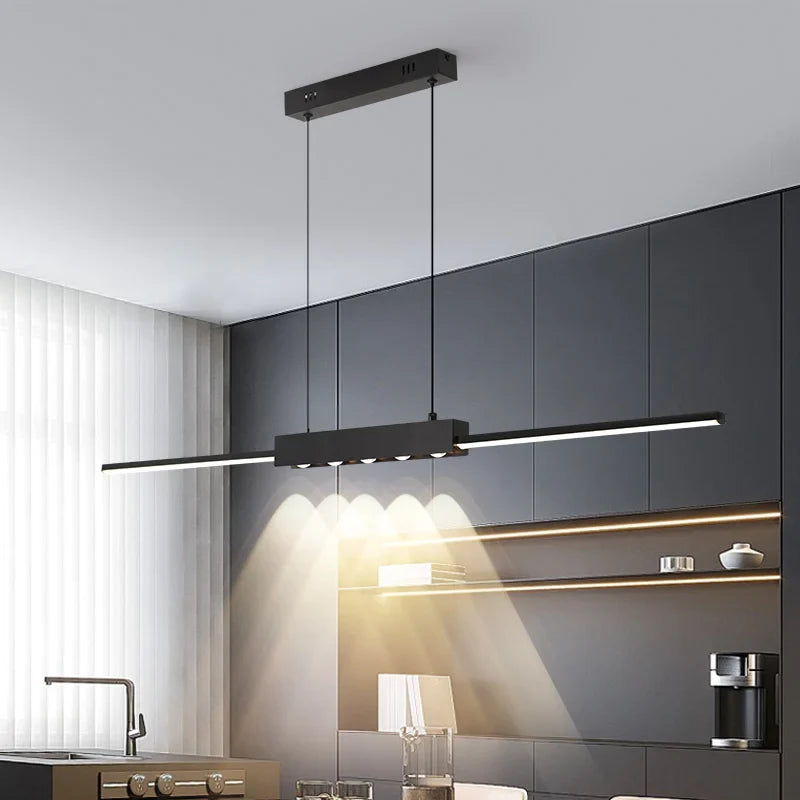 Axyaa Stripe LED Pendant Lamp: Modern Minimalist Design for Bedroom and Living Room Lighting