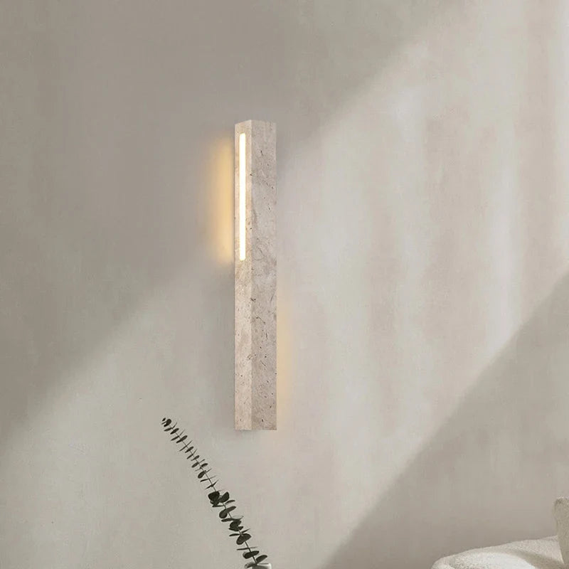 Axyaa Cuboid Natural Stone LED Wall Lamp for Elegant Atmosphere Lighting