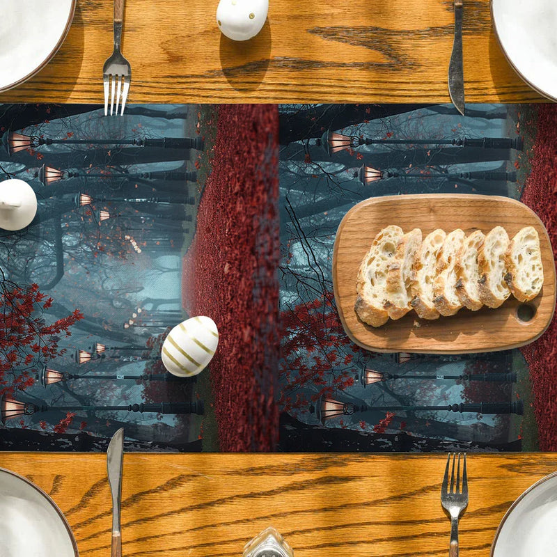 Axyaa Maple Road Lights Table Runner for Kitchen Dining Decor