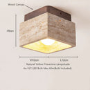 Axyaa Yellow Travertine LED Ceiling Light: Wabi Sabi Home Decor Fixture