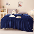 Axyaa Nordic Flower Print Plush Flannel Blanket, Soft Throw for Sofa Couch Bed