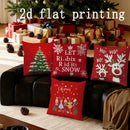 Axyaa Christmas Printed Pillow Covers for Sofa, Bedroom, Car - Rectangular Cushion Cover