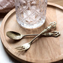 Axya Retro Tableware Set: Gold Plated Stainless Steel Spoon, Fork, Coffee Spoon