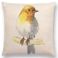 Birds Painting Cushion Cover - Axyaa Collection: Robin, Titmouse, Toucan, Sparrow, Firecrest, Cardinal, Bullfinch