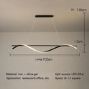 Axyaa LED Strip Chandelier - Nordic Minimalist Design - Modern Kitchen & Bedroom Pendant Light