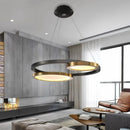 Axyaa LED Circular Hanging Line Pendant Light for Modern Dining Room