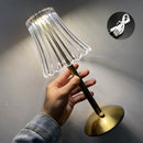 Axyaa Acrylic LED Table Lamp, Rechargeable Dimmable Night Light for Modern Book Room