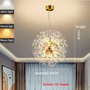 Axyaa Crystal Dandelion LED Chandelier: Modern Firefly Spark Ball Pendant Lamp