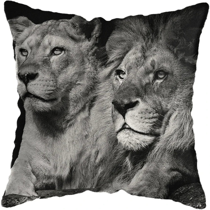 Wild Animals Lions Tigers Cushion Cover - Axyaa Luxury Home Decor