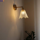 Axyaa Retro LED Wall Light Glass Copper Applique – Home Decor & Bedside Lamp