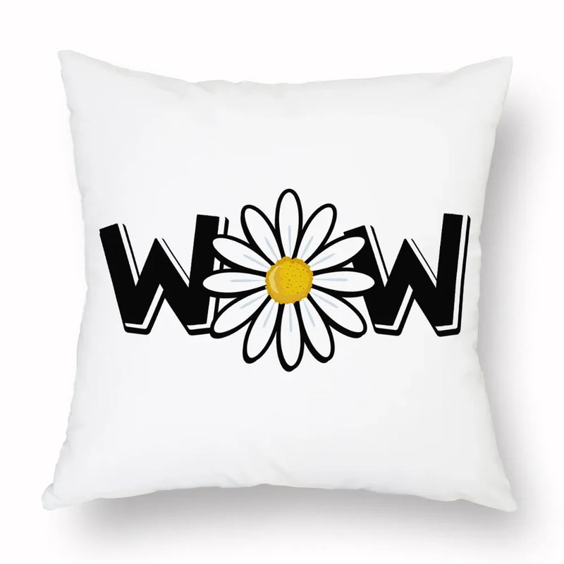 Axyaa Yellow Daisy Peach Skin Pillowcase