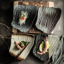 Axyaa Large Ceramic Japanese Sushi Plate: Retro Specialty Tableware