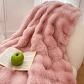 Axyaa Long Fur Rabbit Plush Blanket