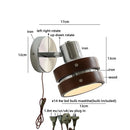 Axyaa Iron Wood LED Wall Light with Pull Chain Switch