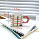 Axyaa Hand Pinched Ceramic Flower Mug, Irregular Design, Colorful Breakfast Cup