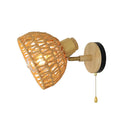 Axyaa Rattan Woven Wall Lamp for Bedroom & Bedside Mirror Lighting