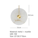 Marble Wall Lights Copper E14 Bulb Indoor Sconce for Axyaa Parlor Aisle Bedside