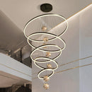 Axyaa Modern Stair Chandelier Pendant Light for Living Room - LED Indoor Ceiling Lamp