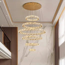 Axyaa Crystal Chandelier Stair Pendant Living Room Lighting Modern Interior Light