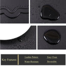 Axyaa Black Irregular Imitation Leather Placemats for Dining Table_representation