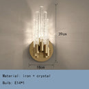 Axyaa Gold Metal Glass Wall Sconce E14 Bulb Modern Bedroom Dining Room Lamp