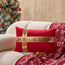 Velvet Christmas Pillowcase 30x50 Festive Gold-Embossed Throw Cover for Home Sofa