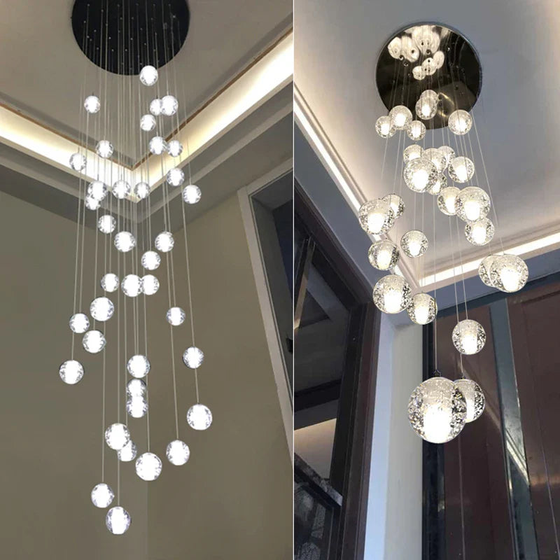 Axyaa Crystal Chandelier Balls Pendant Light for Staircase and Hallway