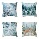 Axyaa Winter Wonderland Cushion Cover for Sofa, Bedroom, Car - Festive Decor Pillow Cover