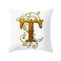 Axyaa European Gold 26 Letters Digital Printed Pillowcase for Home Decor