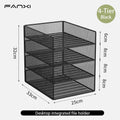 Axyaa Desk Organizer with 3 Tier Letter Trays, 2 Pen Holders, and File Holder