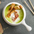 Axyaa White Ceramic Breakfast Salad Soup Noodle Bowl Tableware
