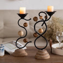 Wrought Iron Candle Holder for Home Decor by Axyaa - Rustic Style Ornament