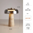 Axyaa Yellow Travertine Glass Table Lamp - Luxury Minimalist Bedroom Desk Light