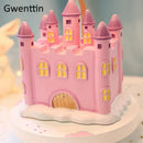 Axyaa Princess Castle LED Table Lamp - Modern Pink Girl Bedroom Desk Lighting