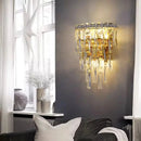 Axyaa Gold Chrome Crystal Wall Light, Modern Luxury Interior Wall Lamp