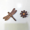 Axyaa Wooden Dragonfly Insect Pendant Creative Magnet Decor Ornament