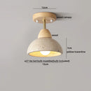 Axyaa Yellow Travertine Stone LED Ceiling Light - Modern Wabi-sabi Decor
