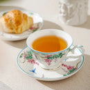 Axyaa Ceramic Flower Vine Coffee Cup Set