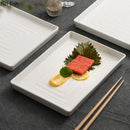 Axyaa Ceramic Steak Plate - White Square Texture Artistic Conception Tableware