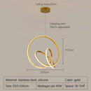 Axyaa Gold Ring LED Pendant Light Creative Circle Chandelier for Dining Room and Bar