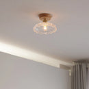 Axyaa Glass Wood LED Ceiling Lights Fixture Modern Ceiling Lamp