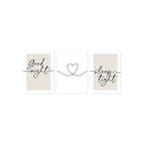 3-Piece Axyaa Bedroom Wall Decor Set, Minimalist Couple Themed Prints, Modern Canvas Painting