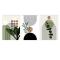 Axyaa Geometric Line Art & Green Plants Canvas Prints