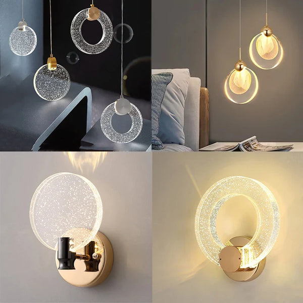 Axyaa Bubble Crystal Pendant Lights: Nordic LED Hanging Lamps for Indoor Lighting