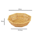 Axyaa Rattan Fruit Plate & Tea Tray: Retro Woven Storage Basket for Picnics & Snacks