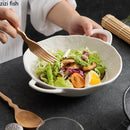 Axyaa Stone Ceramic Double Ear Soup Bowl - Restaurant Tableware
