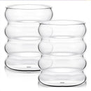 Axyaa Wave Vintage Glass Cups Set for Cold Drinks, Milk, Juice, Champagne