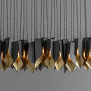 Axyaa Black/Gold LED Chandelier, Luxury Iron Hanging Lamp for Living Room & Restaurant